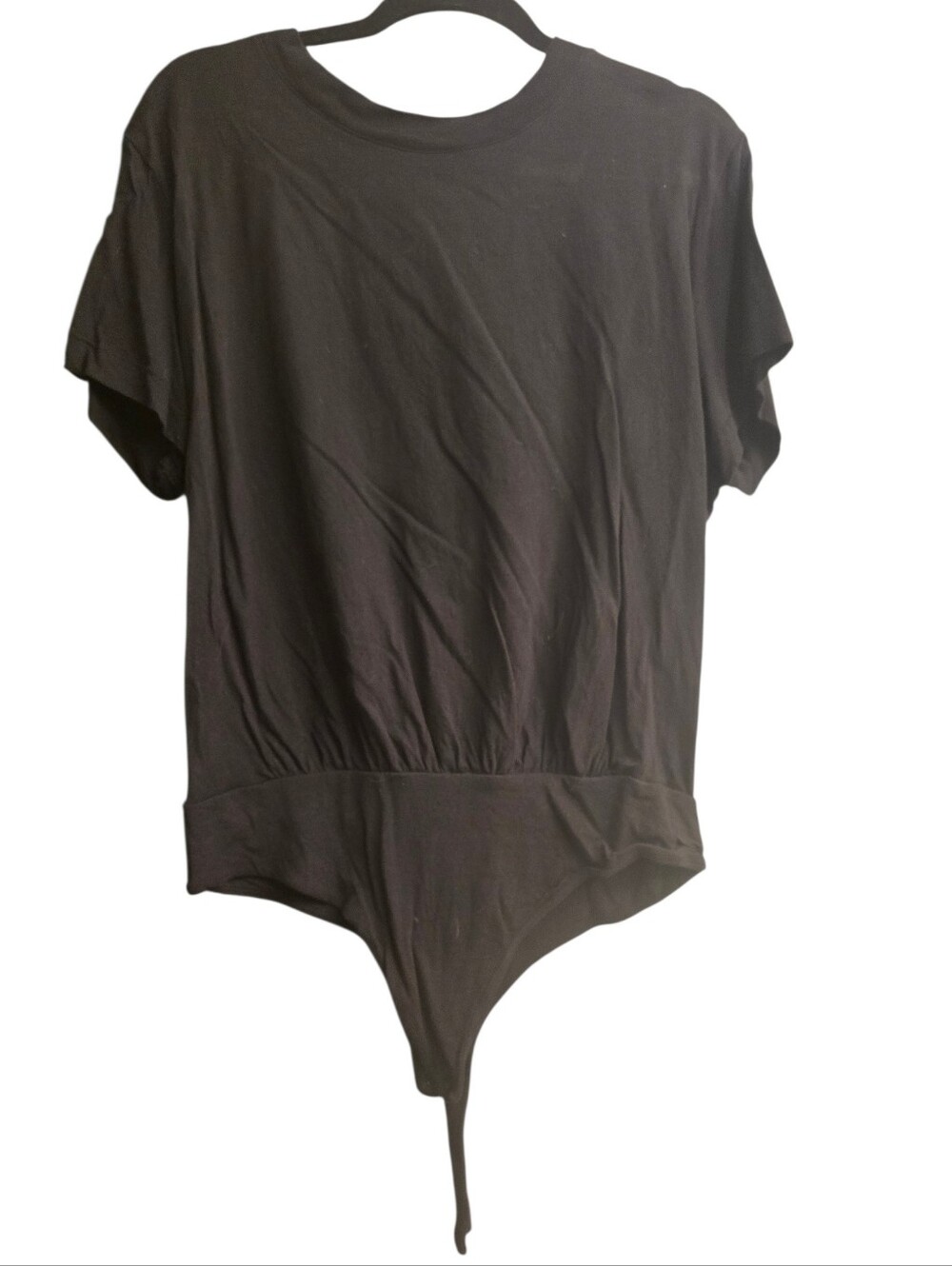 Nuuds Black Women's Short Sleeve Bodysuit - Large